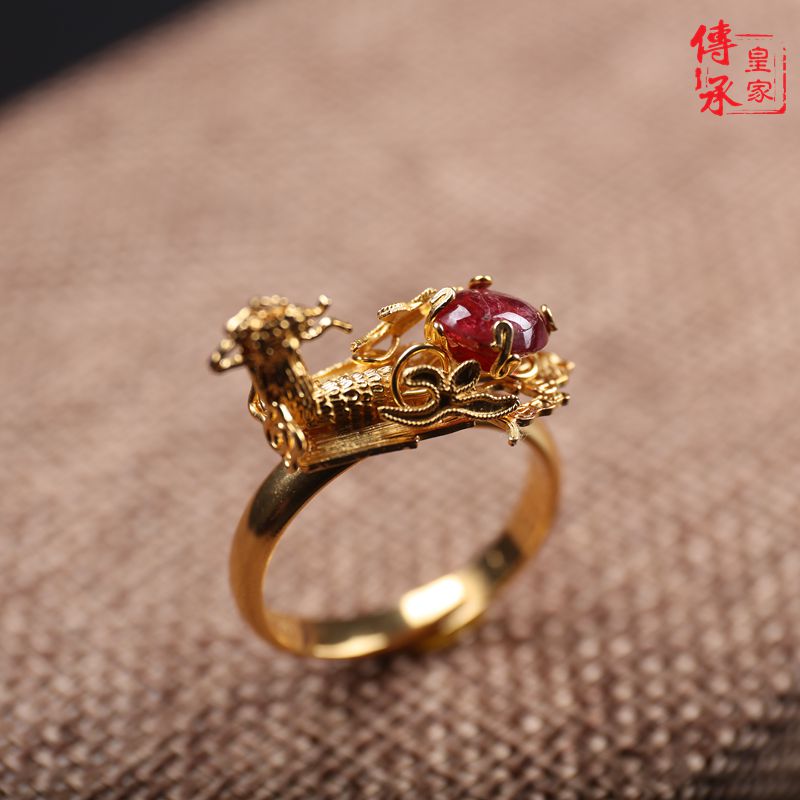 Phoenix-shaped Ring Retro court 925 Sterling Silver Gold-plated Filigree technology Qing Accessories Moviesin the Accessories/Fashion Jewelry, Ring/Ring category - from Buy2taobao.com to provide professional Taobao agent buy service