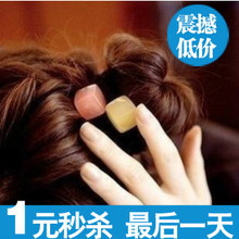 1382 发饰批发 韩版糖果色方块发圈/发绳 糖果