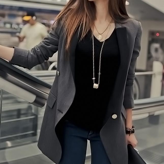 韩版小西装OL翻领新款...
