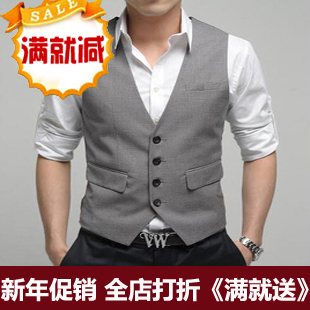  与狼共舞新款韩版修身西服新郎结婚礼服海澜之家马甲满速男士西装