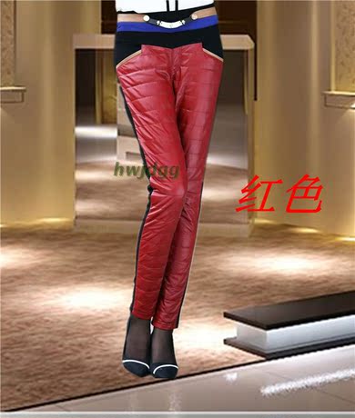 海宁真皮绵羊皮羽绒裤女皮裤子外穿加绒显瘦