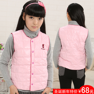 特价大童装冬装加厚背心 新款儿童马夹羽绒服背心 大女童羽绒马甲