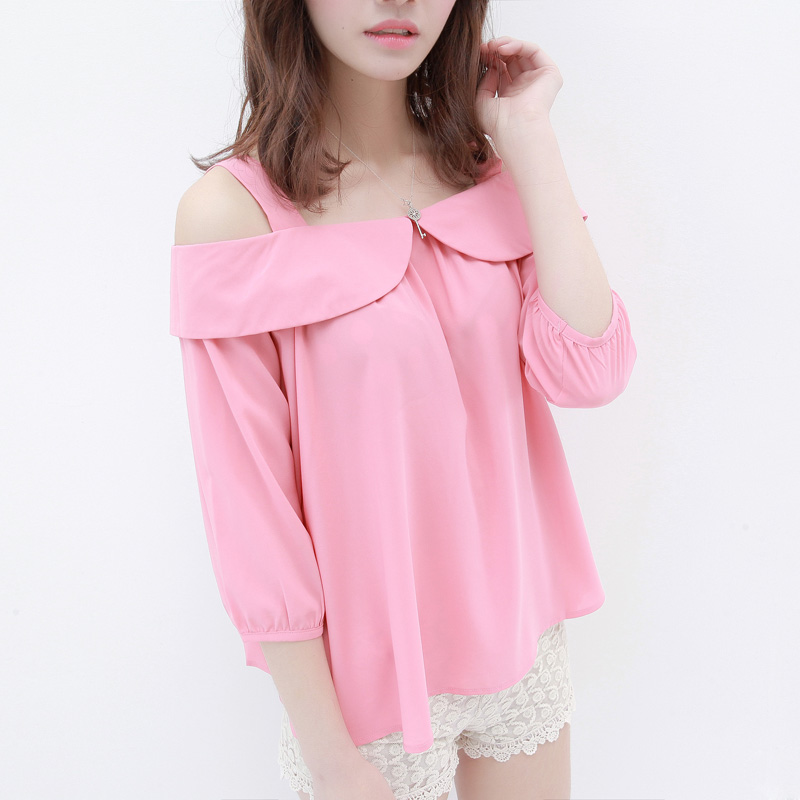 韩版淑女短款宽松翻...