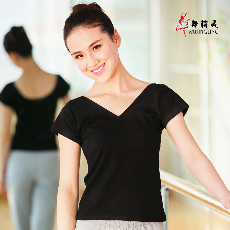 舞蹈练功服女成人形体服芭蕾舞蹈服女上衣V领短袖民族古典中国舞|msdalam kategori sukan/Yoga/kecergasan/bekalan peminat, Dance/Aerobik/Gymnastics, tarian Latin, Baju Tarian Latin - dari Buy2taobao.com untuk memberikan perkhidmatan ejen Taobao profesional membeli