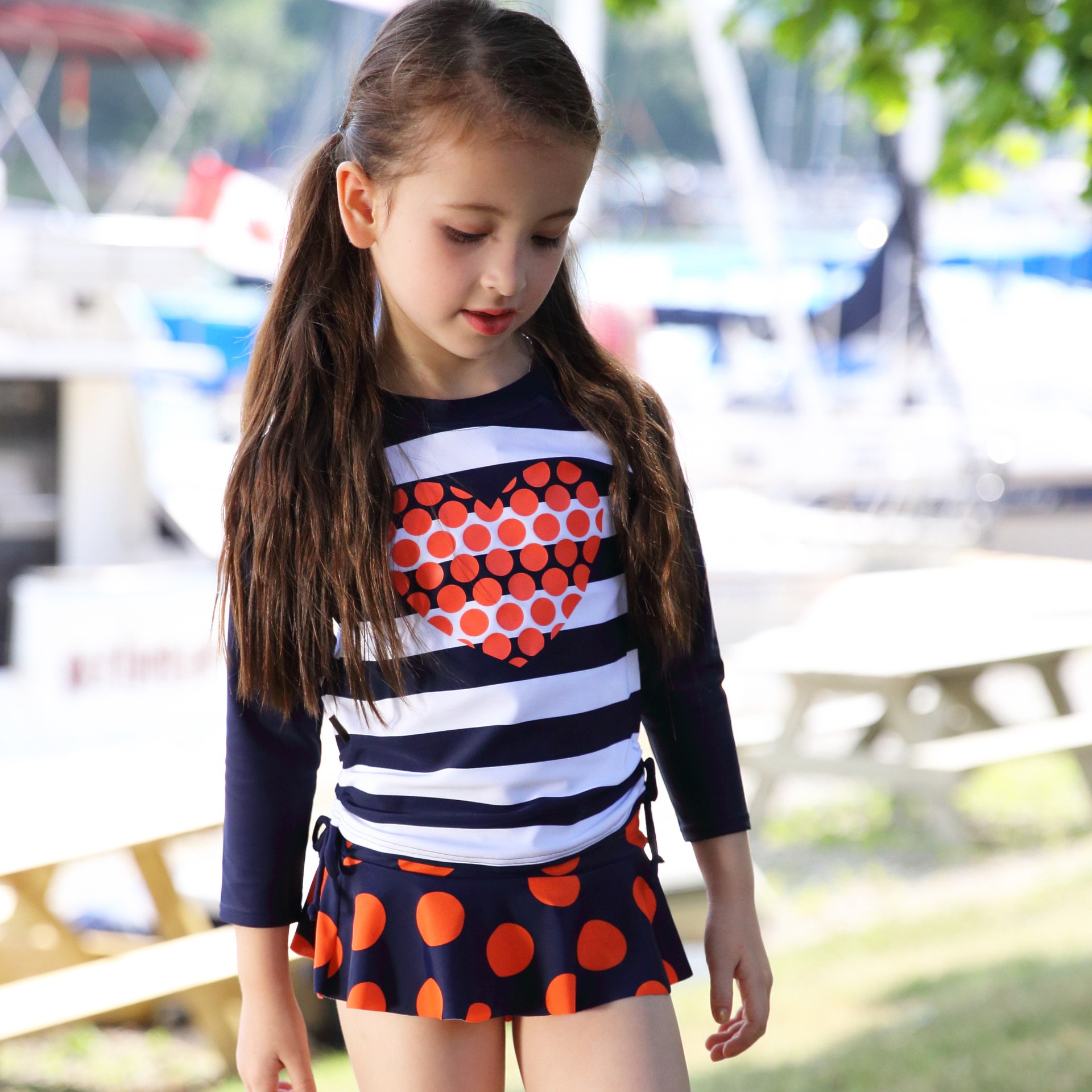 children Swimsuit Exit Europe and America girl stripe Fission Swimsuit baby baby Large Sunscreen Three Swimming suitin the Children/Baby/Family fitted , Children's swimwear , Swimsuit pants category - from Buy2taobao.com to provide professional Taobao agent buy service