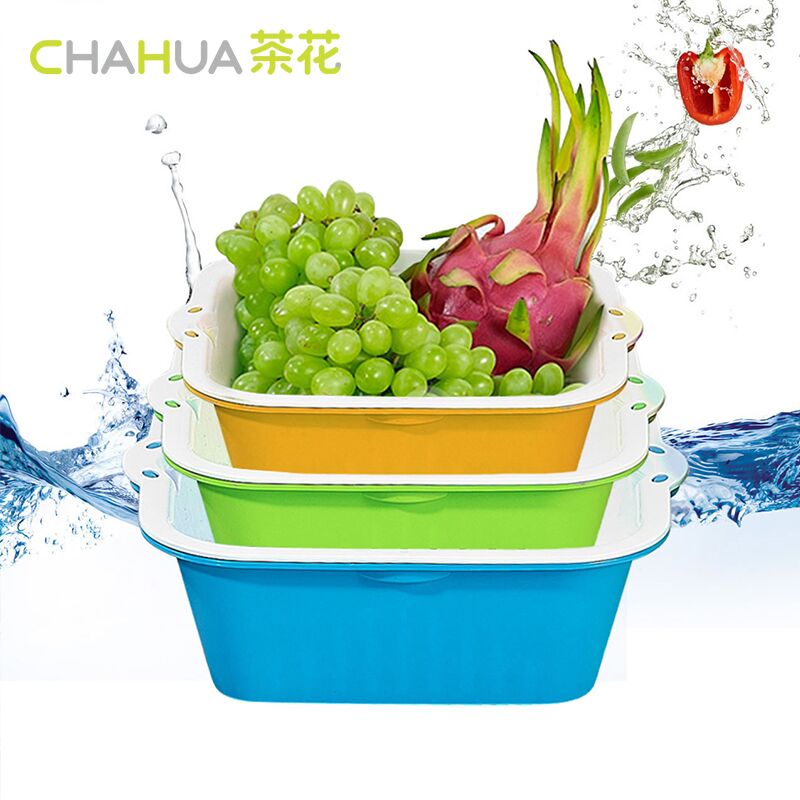 Camellia Plastic Storage basket Water Treatment Fruit plate Leachate kitchen Vegetables fruit Storage baskets double-deck Leach basketin the Tableware , Tableware , Fruit bowl/Fruit plate/Hamper category - from Buy2taobao.com to provide professional Taobao agent buy service