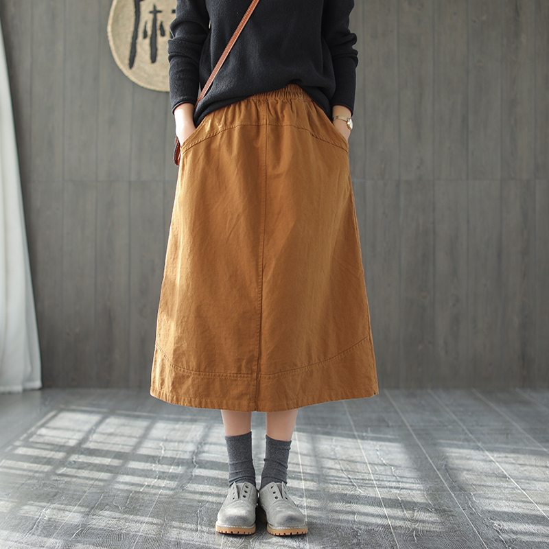 Produced Elastic waist Cotton skirt Early spring new pattern Solid Easy Retro Mosaic literaturein the Women's clothing/Boutique , Skirts category - from Buy2taobao.com to provide professional Taobao agent buy service