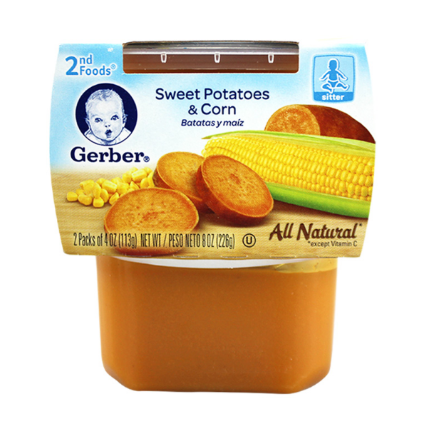 U.S.A Imported baby Complementary food Gerber Garbo two segments Sweet potatoes Corn Mud mixed vegetables 113g*2in the Milk powder/Food supplement/Nourishment/Snacks , Infant food supplement , Fruit/Vegetables/Meat/Mixed mud category - from Buy2taobao.com to provide professional Taobao agent buy service