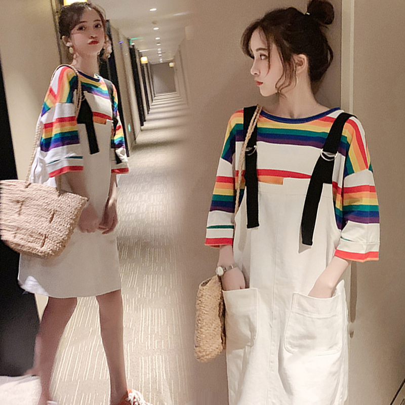 哺乳衣服夏季套装外出时尚辣妈哺乳期牛仔背带裤两件套产后喂奶衣|ruв категории Всё для беременных и кормящих, дом одежды/кормления./осень белье, грудные одежды - от Buy2taobao.com для оказания профессиональной услуги покупки агента Taobao
