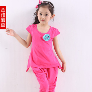 品牌童装儿童女童中大童夏装新款原创韩版休闲运动套装