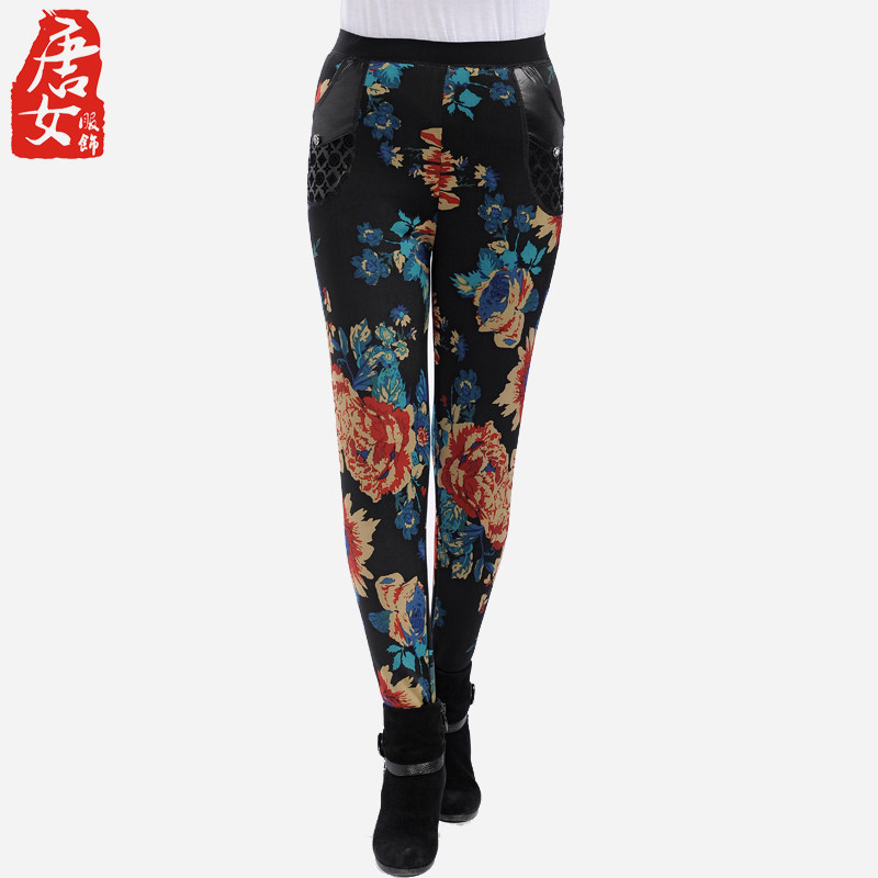 唐女 中老年女装冬装 加绒加厚女裤加大码妈妈装保暖打底裤棉裤