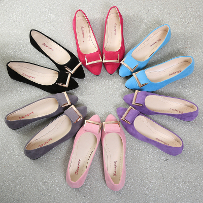 新款女鞋春夏单鞋浅口女士平底工作鞋一脚蹬女