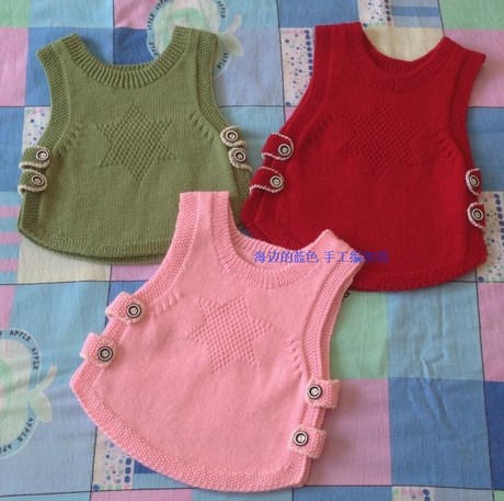 手工<em>编织</em> 儿童纯羊毛背心/婴幼儿全羊<em>毛马甲</em>/保
