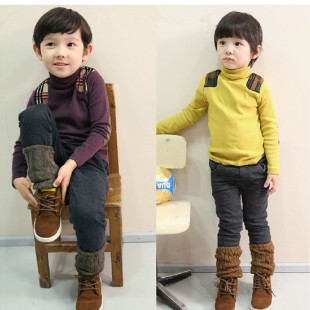  韩版童装秋冬装男童高领打底衫中小儿童长袖T恤内衣潮