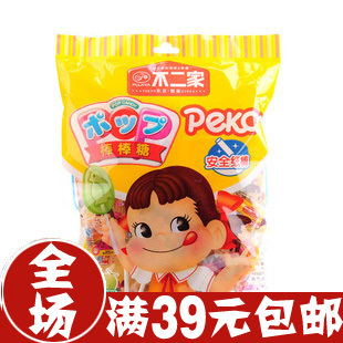  包邮特价 进口零食不二家水果棒棒糖4种口味糖果 125克20支 批发