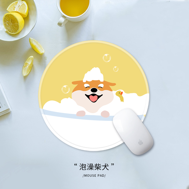 鼠标垫小号24cm圆形卡通白色简约可爱猫咪女超薄定制锁边布胶垫在类目 电脑硬件/显示器/电脑周边, 电脑周边, 鼠标垫/贴/腕垫中 - 来自Buy2taobao.com提供专业的淘宝代购服务