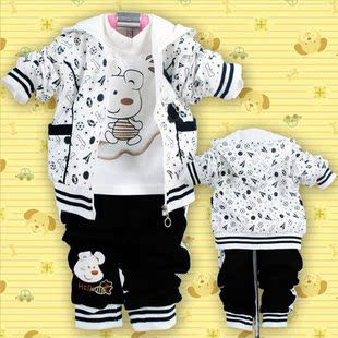  包邮 新年童装 男童春装新款儿童套装小孩衣服三件套宝宝服装