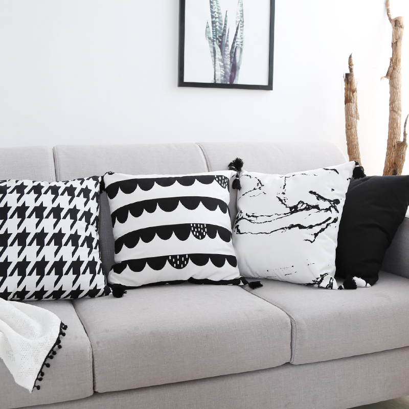 Nordic Cotton and hemp sofa a living room automobile Office Open House Cushion Marble pillow case household Pillowsin the Home Fabric , Pillow/Pillow category - from Buy2taobao.com to provide professional Taobao agent buy service