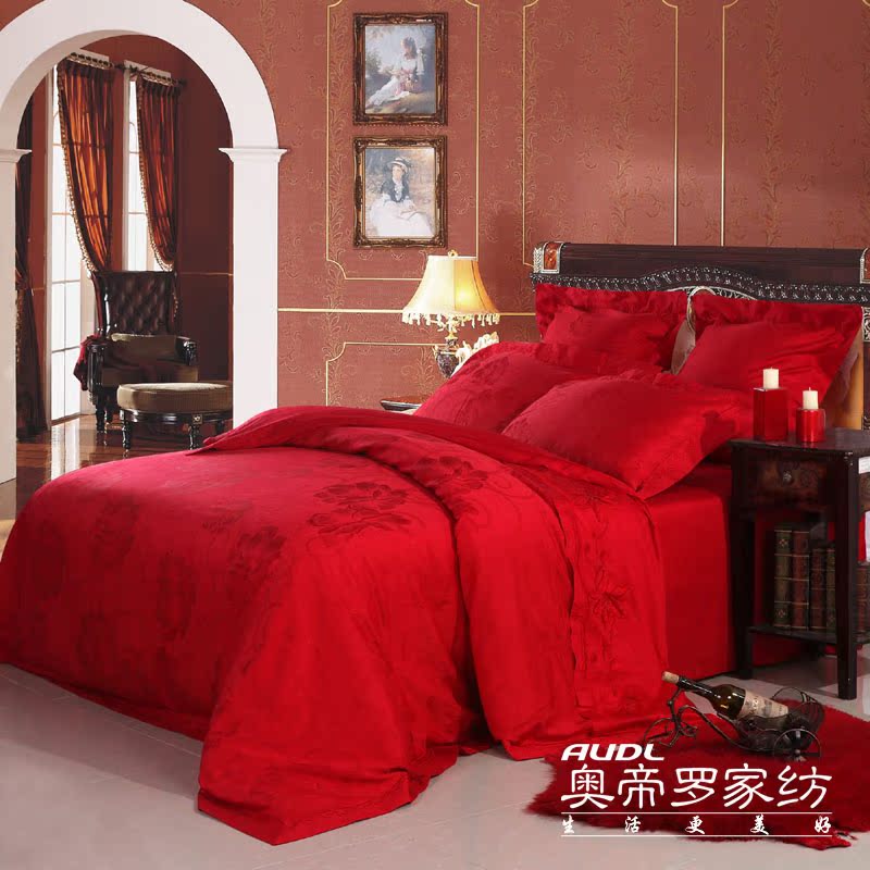 奥帝罗家纺 床上用品 婚庆六件套 斜纹贡缎大提花 绣花 姻缘梦 奥帝罗家纺 床上用品 婚庆六件套 斜纹贡缎大提花 绣花 姻缘梦
