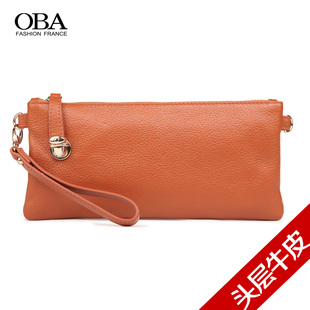  oba 新款巴黎阳光真皮招财锁财钱包 女式钱包手抓手拿包 2910