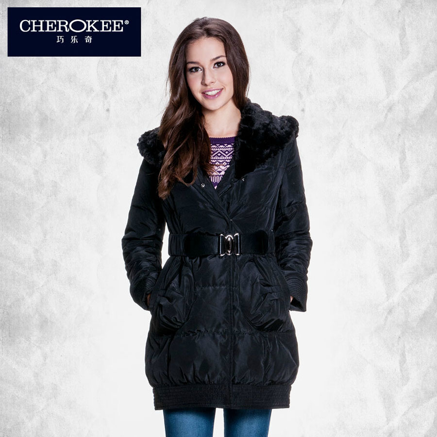 冬季新品巧乐奇CHEROKEE女式口袋装饰长款羽绒服627812