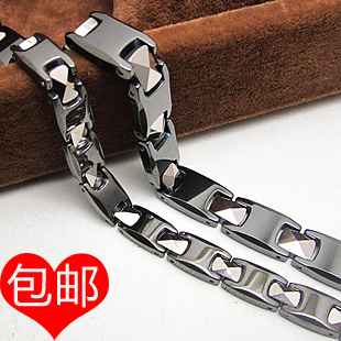  保健 钨钢 磁锗手链 天然磁石锗粒 男女时尚手环 韩版情侣手饰品