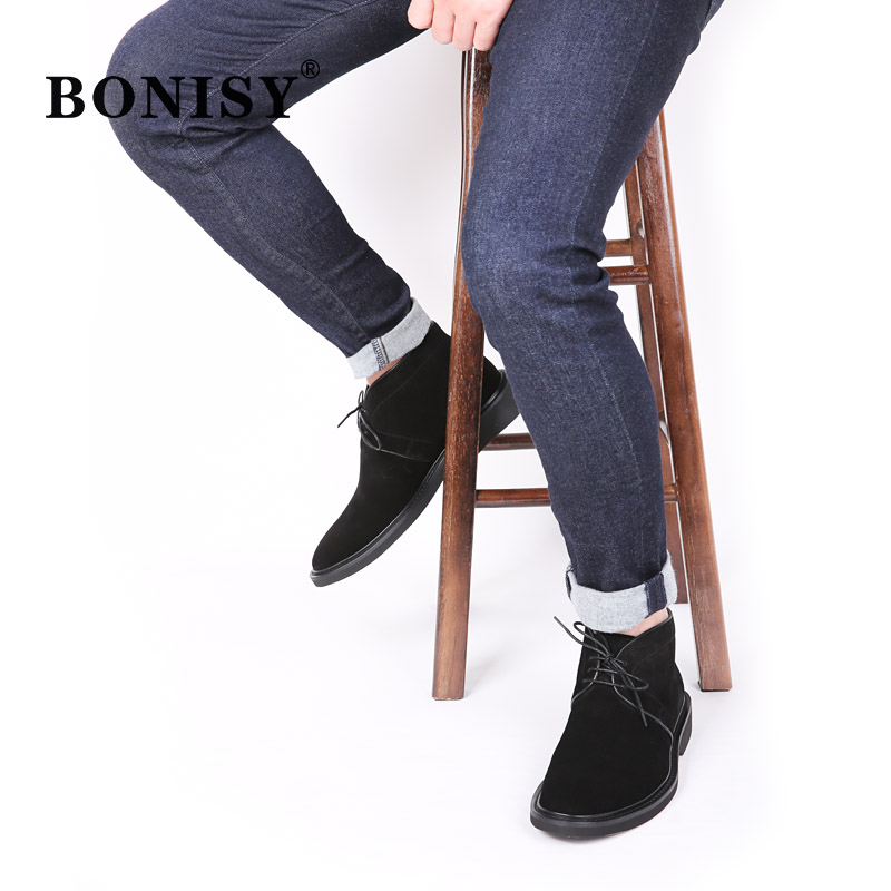 BONISY沙漠靴男靴 英倫手工反絨皮馬丁靴 短靴高幫休閑真皮靴XL底在類目 流行男鞋, 靴子中 - 來自Buy2taobao.com提供專業的淘寶代購服務