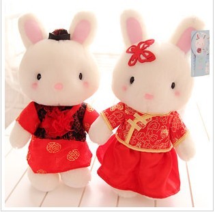 正版蓝白玩偶结婚纱礼服小兔子宝宝情侣毛绒玩具公仔七夕结婚礼物 正版蓝白玩偶结婚纱礼服小兔子宝宝情侣毛绒玩具公仔七夕结婚礼物