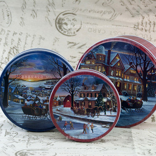  三件套新年收纳铁盒铁罐蛋糕盒 zakka收纳批发D628