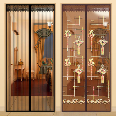 魔术贴防蚊门帘磁性纱门夏季家用防蝇静音高档卧室隔断纱窗免打孔