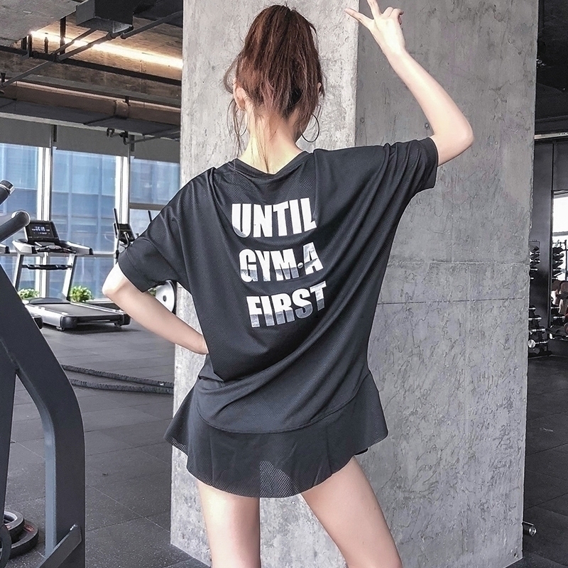 网眼中长款运动T恤女宽松显瘦速干短袖大码上衣健身房连衣裙夏|msdalam kategori sukan/pakaian kasual, Sukan T-shirt - dari Buy2taobao.com untuk memberikan perkhidmatan ejen Taobao profesional membeli