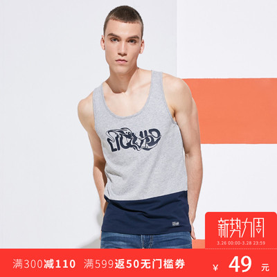 JackJones杰克琼斯男装无袖背心T恤S-217201511