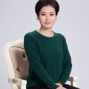  中老年女装秋冬装新品毛衣 高端妈妈装貂绒打底衫保暖针织羊毛衫