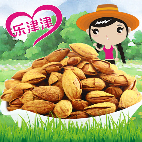 乐津津 新炒坚果零食 2件包邮 新疆特产NP壳杏仁薄壳巴旦木220克