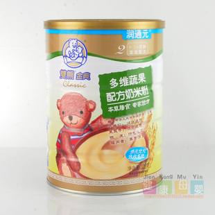  双熊金典多维蔬果配方奶米粉528克听装2段送75g 买2包邮 套餐特惠