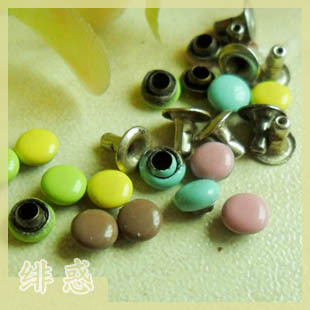  绯惑 DIY 3mm 超小彩色迷你烤漆撞钉柳钉蘑菇钉 5色入 DIY配件
