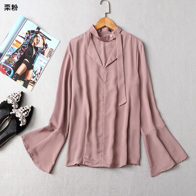 112175 铭薇女装2018秋V领套头长袖上衣