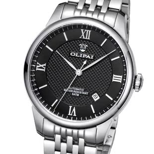  瑞士欧力派手表全自动机械表正品机械男表复古表防水男士手表黑色