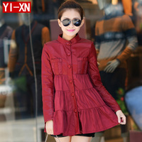 yixn2013新款秋<em>冬装</em>风衣<em>女韩版休闲</em>裙摆式<em>中</em>长