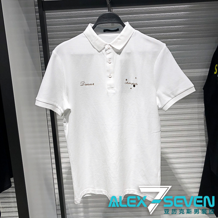 B1DB92418太平鳥男裝2019夏新款時尚白色刺繡修身潮款百搭POLO衫在類目 男裝, Polo衫中 - 來自Buy2taobao.com提供專業的淘寶代購服務