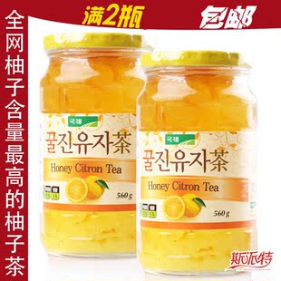  kj蜂蜜柚子茶 蜂蜜柚子茶 韩国 柚子茶 全国包邮（两瓶） 高含量