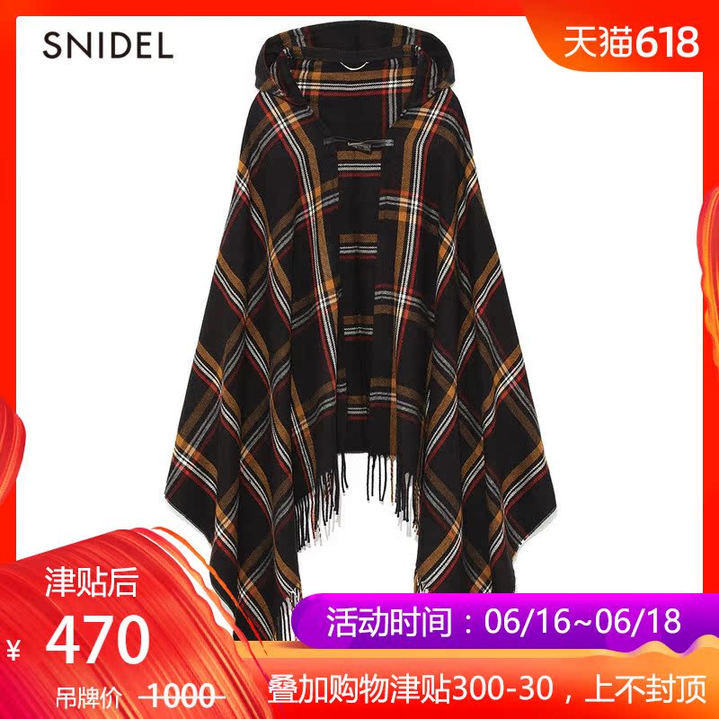 SNIDEL秋冬 时尚格纹披肩SWGG184663|msdalam kategori Aksesori/Belt kulit/Hat/Muffler, Muffler/tudung/selendang - dari Buy2taobao.com untuk memberikan perkhidmatan ejen Taobao profesional membeli
