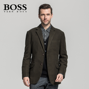  BOSS高端高档商务男装 秋冬款男士休闲西装 修身加厚西服厚款外套