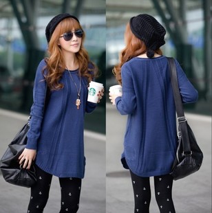  女装新款懒狸猫品牌秋冬韩版复古毛衣外套加厚宽松大码中长款毛衣