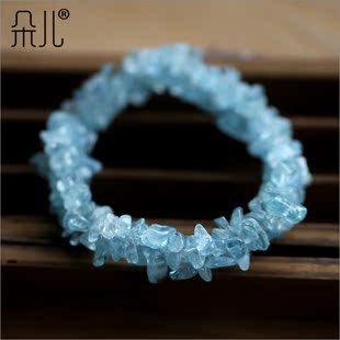  朵儿出品 天然水晶 精品海蓝宝手链 花环 正品 颜色水润