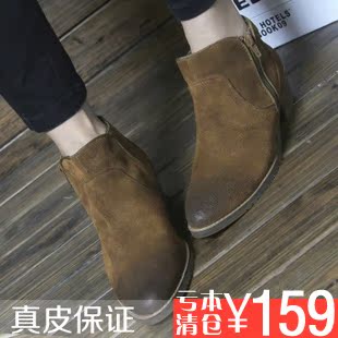  新款冬季女鞋子特价短靴粗跟马丁靴女靴冬靴子裸靴真皮英伦风