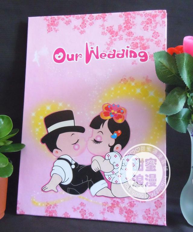 签到簿婚礼嘉宾签名册欧式签到本个性结婚礼金本 亲吻粉色题名册 签到簿婚礼嘉宾签名册欧式签到本个性结婚礼金本 亲吻粉色题名册