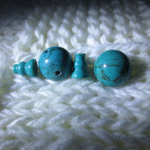  老佛珠配珠20mm 散珠 天然绿松石佛头+三通 一套 手珠链子