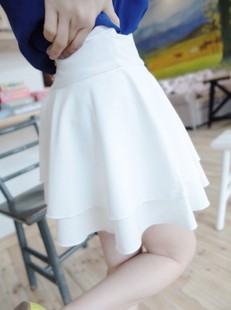  短裙春夏雪纺裙裤半身裙女短裙蓬蓬裙百褶裙高腰裙打底裙大码裙子