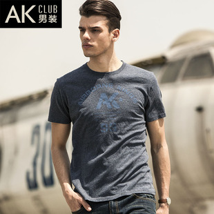  【AK男装】夏季新款AK 93*圆领套头印花男士短袖T恤